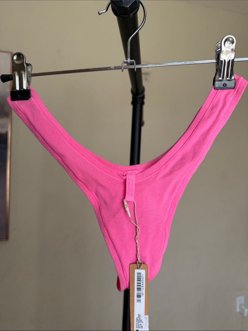 SKIMS Pink Micro Dipped Thong size M